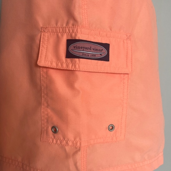 NWT Vineyard Vines Cargo Pocket Drawstring Boat Bright Orange Logo Casual Skirt - Picture 5 of 14